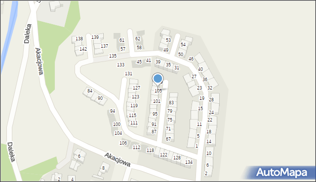 Pszenno, Zielona, 105, mapa Pszenno