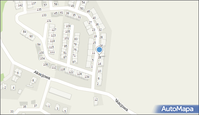 Pszenno, Zielona, 18, mapa Pszenno