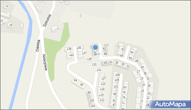 Pszenno, Zielona, 57, mapa Pszenno