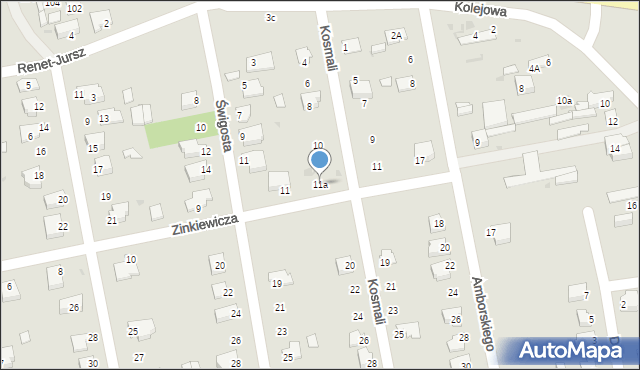 Puławy, Zinkiewicza Włodzimierza, 11a, mapa Puław