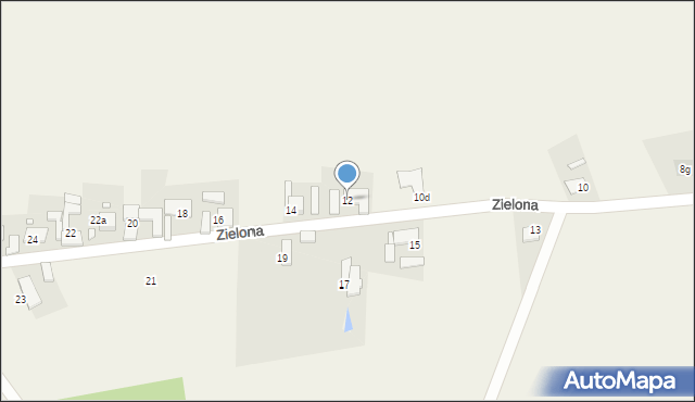 Pustków, Zielona, 12, mapa Pustków