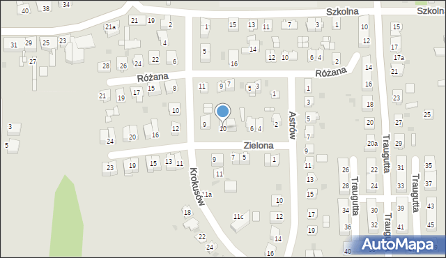 Pyskowice, Zielona, 10, mapa Pyskowice