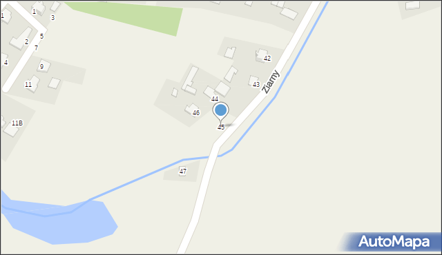 Pysznica, Ziarny, 45, mapa Pysznica