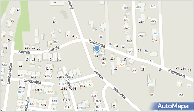 Radom, Zielona, 64, mapa Radomia