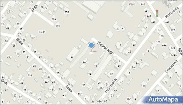 Radom, Zielińskiego Teodora, 11, mapa Radomia