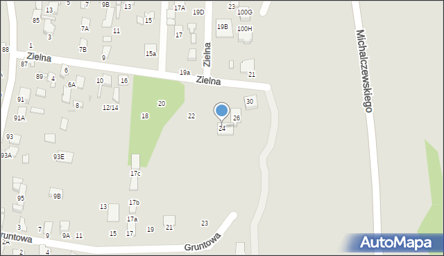 Radom, Zielna, 24, mapa Radomia
