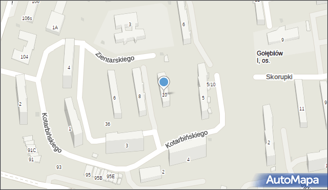 Radom, Zientarskiego Jana, płk., 10, mapa Radomia
