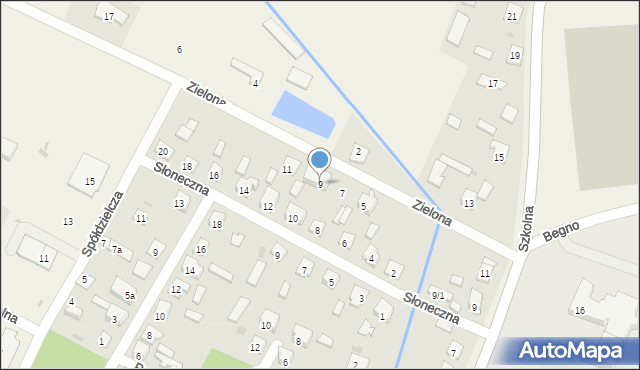 Radzanowo, Zielona, 9, mapa Radzanowo