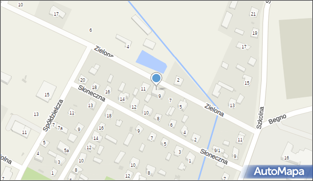 Radzanowo, Zielona, 9B, mapa Radzanowo