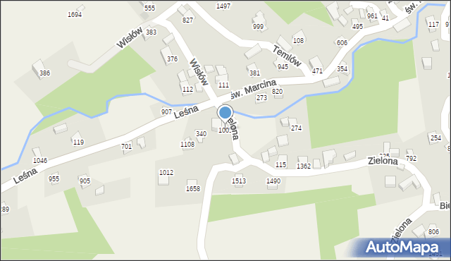 Radziechowy, Zielona, 1001, mapa Radziechowy