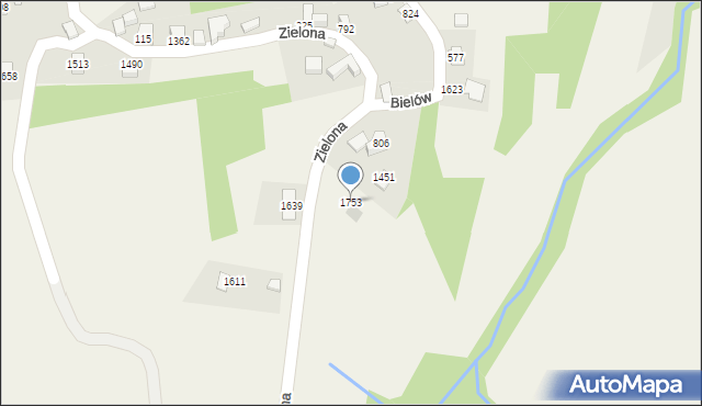 Radziechowy, Zielona, 1753, mapa Radziechowy