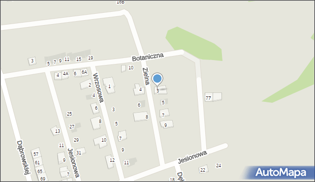 Radzionków, Zielna, 3, mapa Radzionków