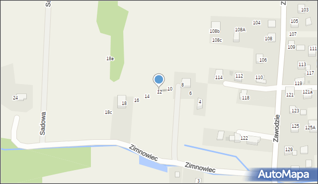 Radziszów, Zimnowiec, 12, mapa Radziszów