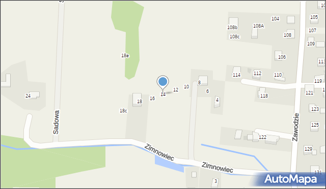 Radziszów, Zimnowiec, 14, mapa Radziszów