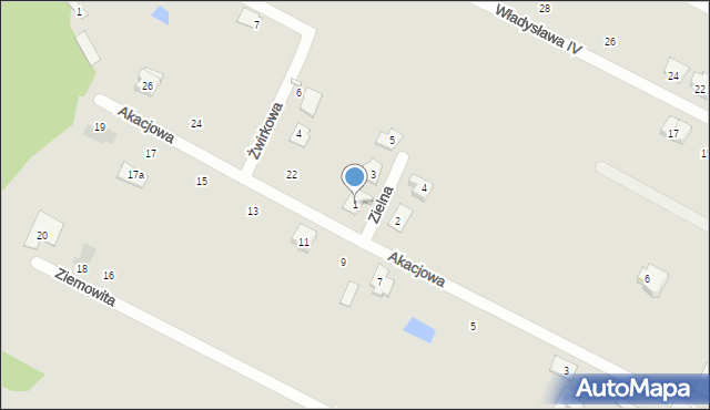 Radzymin, Zielna, 1, mapa Radzymin