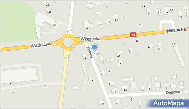 Radzyń Podlaski, Zielona, 1, mapa Radzyń Podlaski