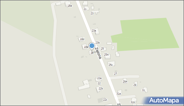 Radzyń Podlaski, Zielona, 18, mapa Radzyń Podlaski