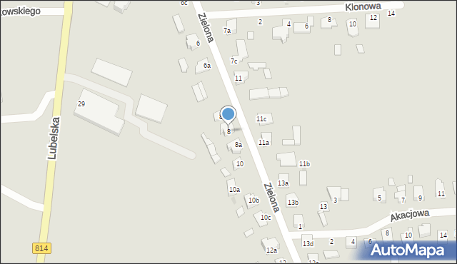 Radzyń Podlaski, Zielona, 8, mapa Radzyń Podlaski