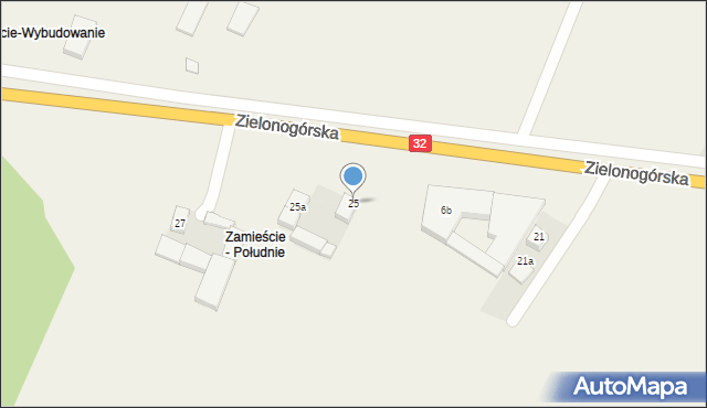 Rakoniewice Wieś, Zielonogórska, 25, mapa Rakoniewice Wieś