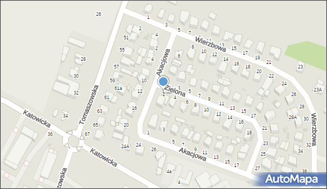 Rawa Mazowiecka, Zielona, 2, mapa Rawa Mazowiecka