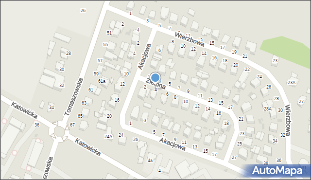 Rawa Mazowiecka, Zielona, 4, mapa Rawa Mazowiecka