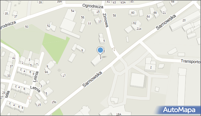 Rawicz, Zimowa, 1, mapa Rawicz