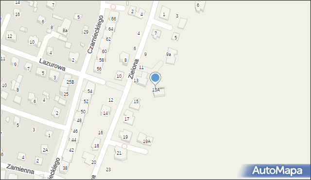 Reguły, Zielona, 13A, mapa Reguły