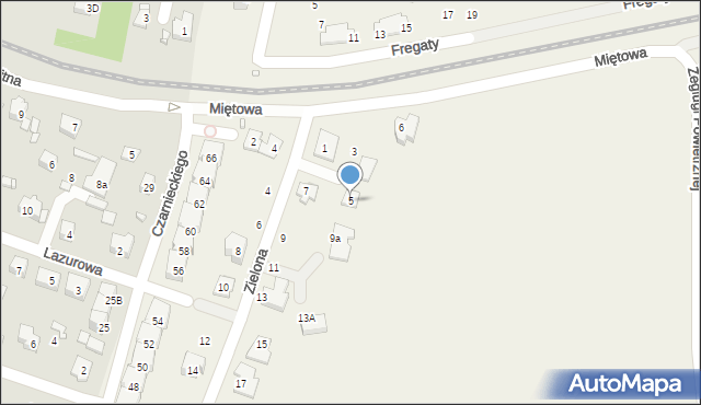 Reguły, Zielona, 5, mapa Reguły