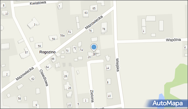 Rogozino, Zielona, 18, mapa Rogozino