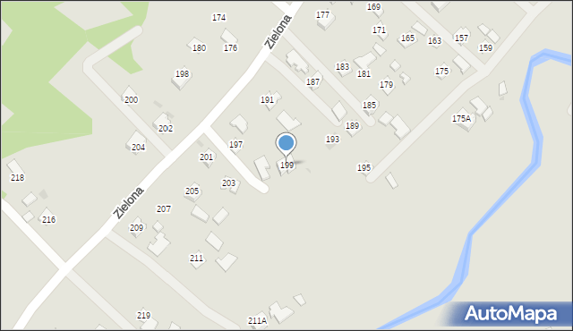 Ropczyce, Zielona, 199, mapa Ropczyce