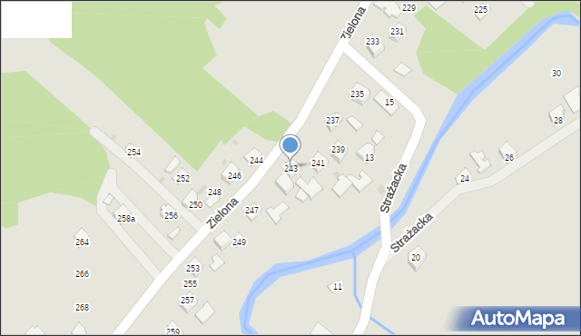 Ropczyce, Zielona, 243, mapa Ropczyce