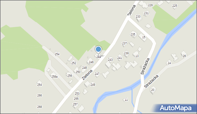 Ropczyce, Zielona, 244, mapa Ropczyce