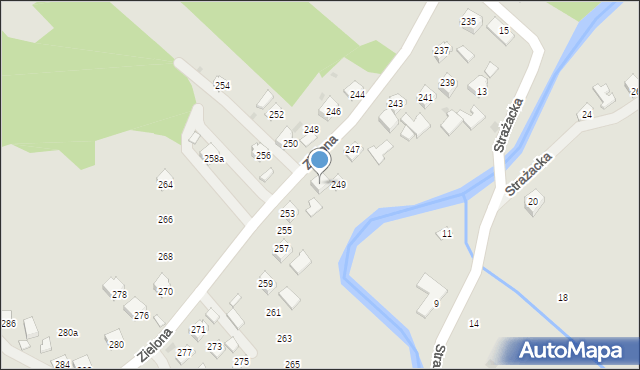 Ropczyce, Zielona, 251, mapa Ropczyce