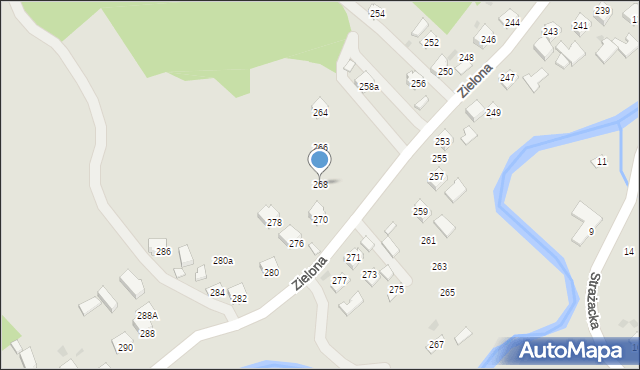 Ropczyce, Zielona, 268, mapa Ropczyce