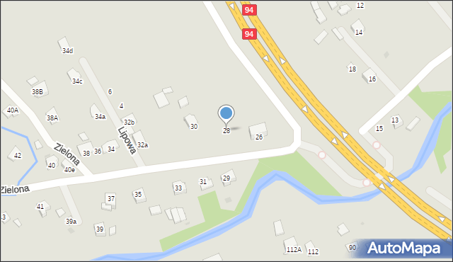 Ropczyce, Zielona, 28, mapa Ropczyce