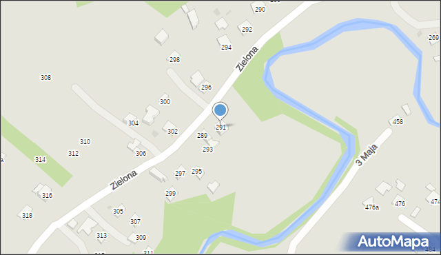 Ropczyce, Zielona, 291, mapa Ropczyce