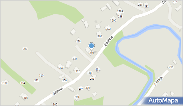 Ropczyce, Zielona, 296, mapa Ropczyce