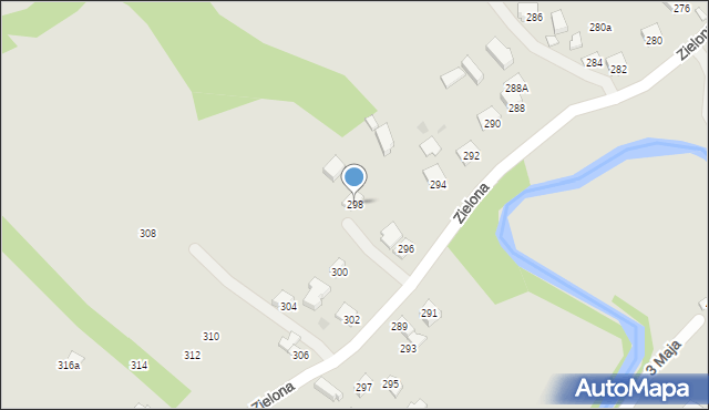 Ropczyce, Zielona, 298, mapa Ropczyce