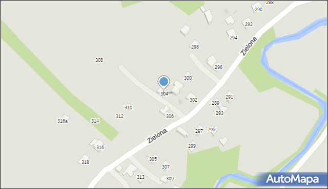 Ropczyce, Zielona, 304, mapa Ropczyce