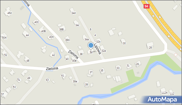 Ropczyce, Zielona, 34, mapa Ropczyce