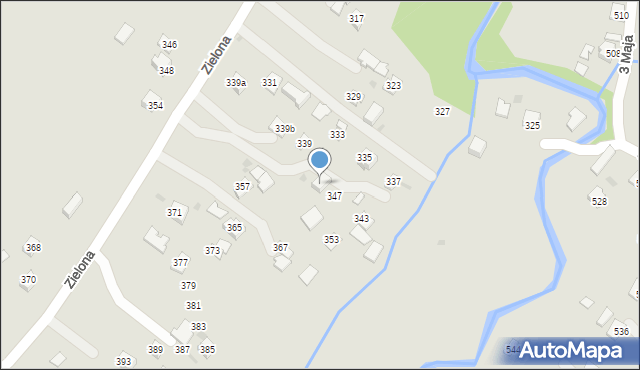 Ropczyce, Zielona, 349, mapa Ropczyce