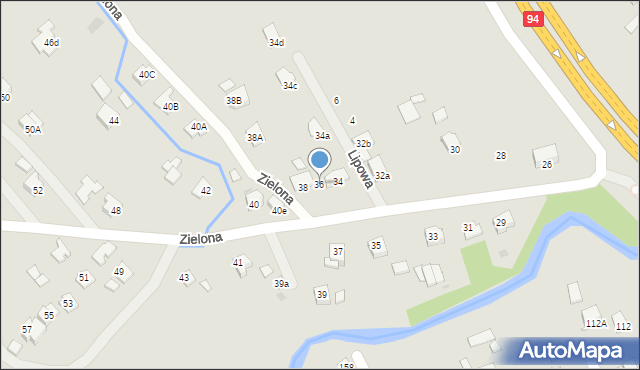 Ropczyce, Zielona, 36, mapa Ropczyce