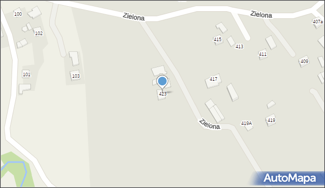 Ropczyce, Zielona, 423, mapa Ropczyce