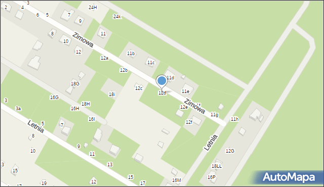Rosanów, Zimowa, 12d, mapa Rosanów