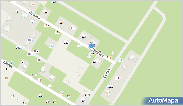 Rosanów, Zimowa, 12e, mapa Rosanów