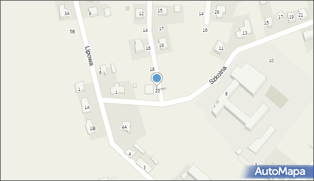 Różanki, Zielona, 20, mapa Różanki