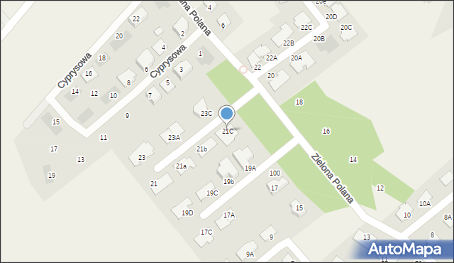 Rozgarty, Zielona Polana, 21C, mapa Rozgarty