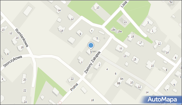 Rozgarty, Zielony Zakątek, 3, mapa Rozgarty