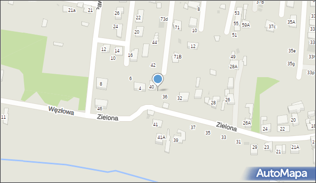 Ruda Śląska, Zielona, 38, mapa Rudy Śląskiej