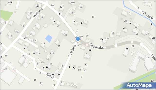 Rudawa, Zielona, 1, mapa Rudawa